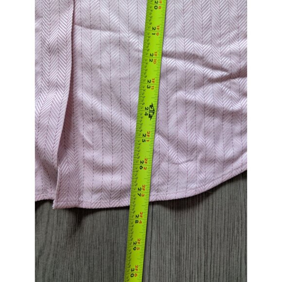 Talbots Womens Pink Chevron Long Sleeve Button-Up Shirt Size 10 - Picture 6 of 7